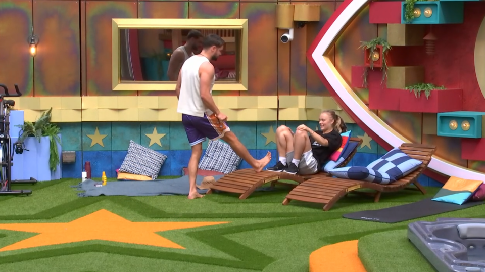 JoJo and Chris in the Celebrity Big Brother house.