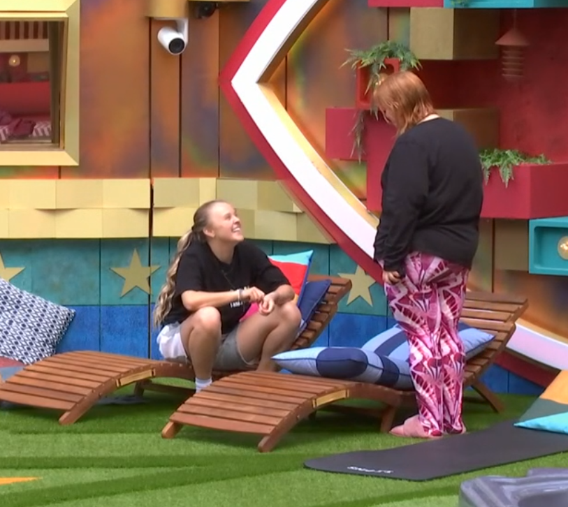 JoJo and Chris in conversation on Celebrity Big Brother.