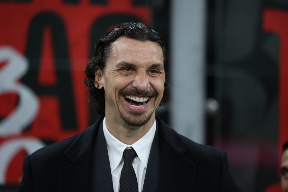 Zlatan Ibrahimovic of AC Milan smiling.