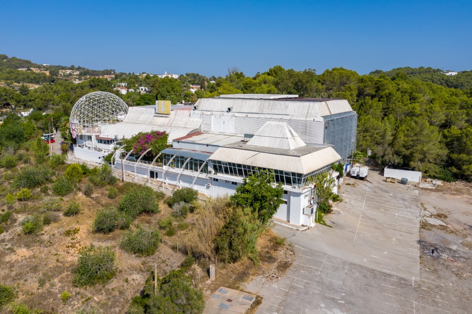 Aerial view of Privilege nightclub in Ibiza under renovation.