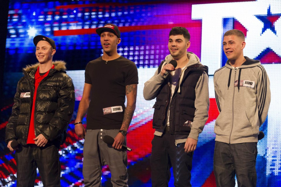 Four male contestants on Britain's Got Talent.