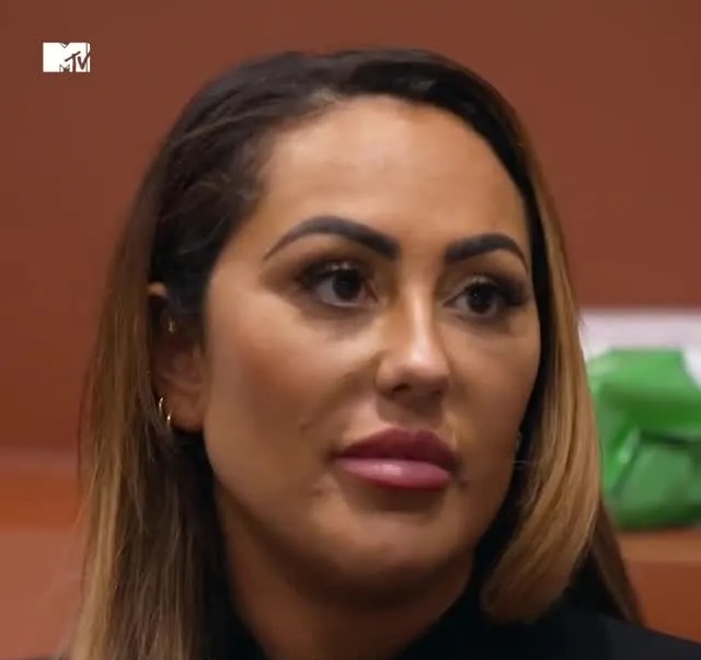 Sophie Kasai reacting to her endometriosis diagnosis on Geordie Shore.