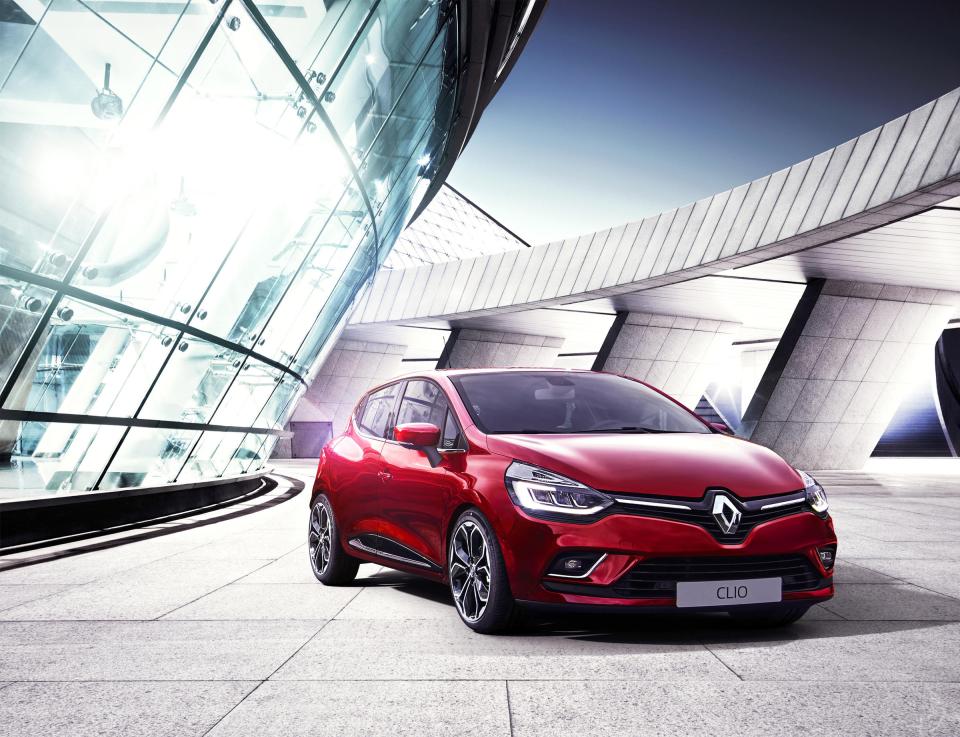 Red Renault Clio supermini car.