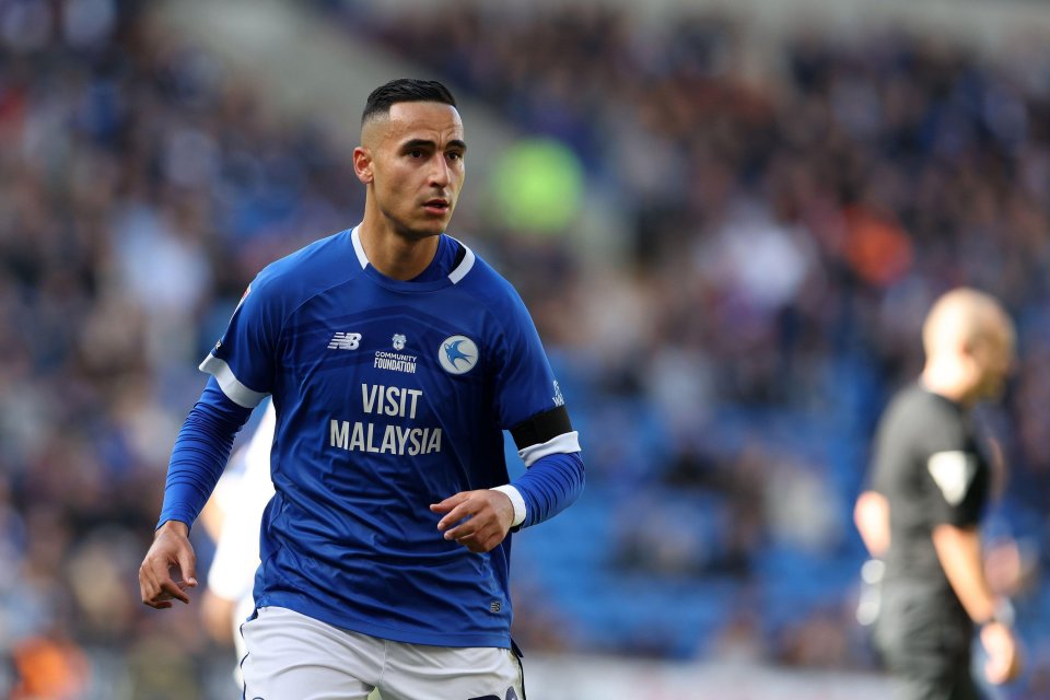 Anwar El Ghazi of Cardiff City during a soccer match.
