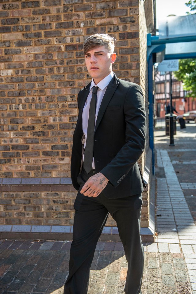 Brandon Williams, former Manchester United footballer, arriving at court for sentencing.