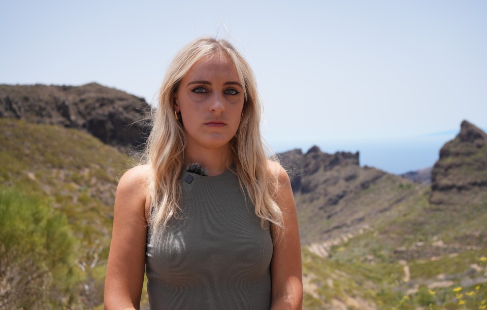 A reporter in the mountains of Tenerife.