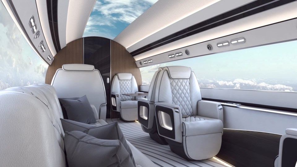 Illustration of the interior of the Otto Aviation Phantom 3500 aircraft.