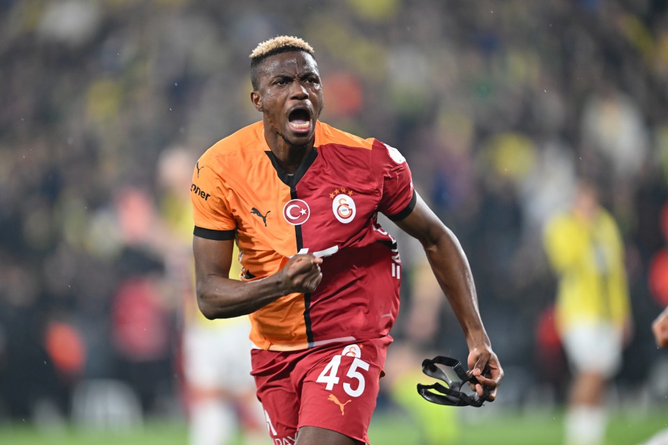 Victor Osimhen of Galatasaray celebrating a goal.