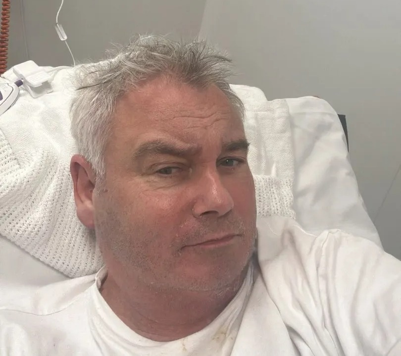 Eamonn Holmes in a hospital bed.