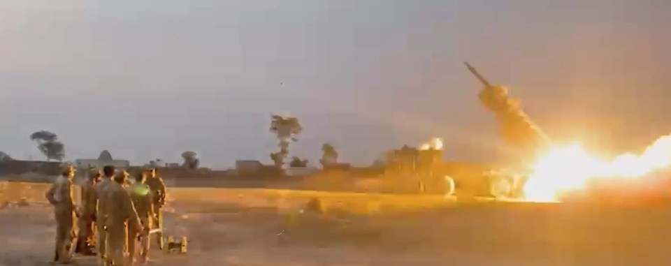 Screenshot of a Fateh One missile system launching a missile.