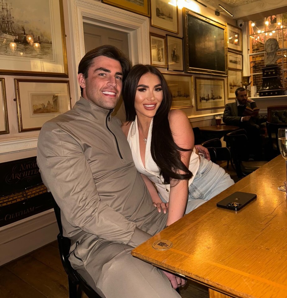 Jack Fincham and Chloe Brockett at Mother's Day drinks.
