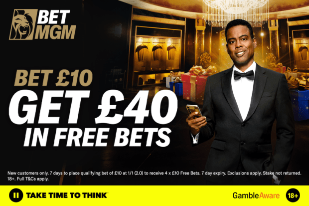 BetMGM ad: Bet £10, get £40 in free bets. New customers only. 18+.