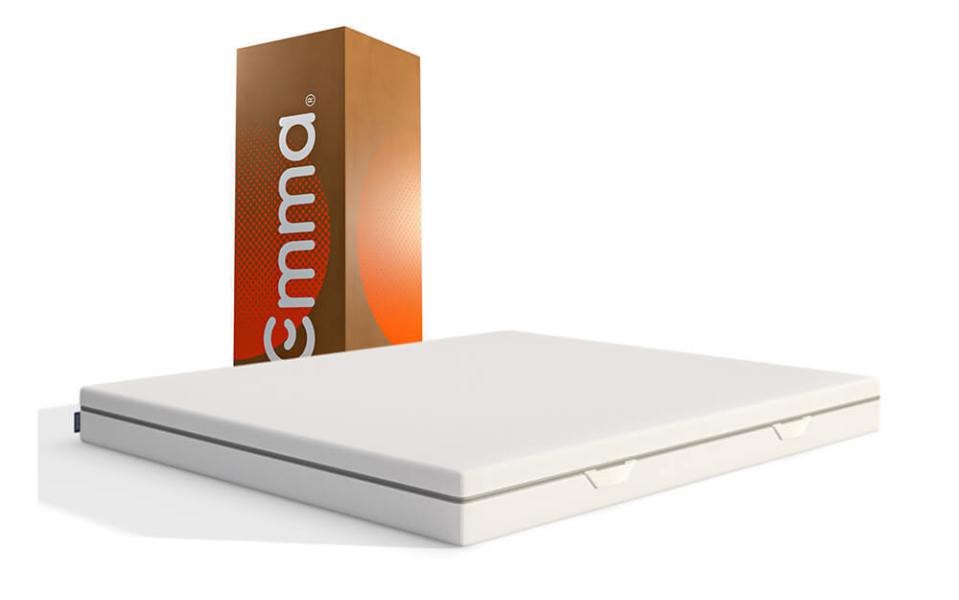 Emma One foam mattress in its box.