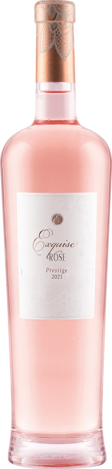 Bottle of Exquise Rose Prestige 2021 rose wine.
