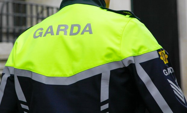 Back of a Garda Síochána uniform.