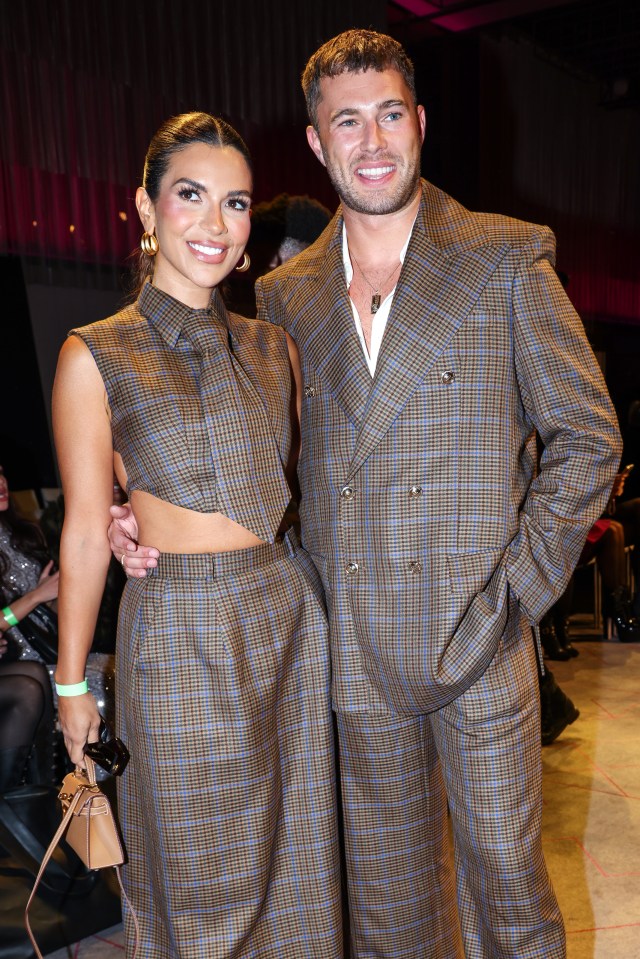 Curtis Pritchard and Ekin-Su Culculoglu at a fashion show.