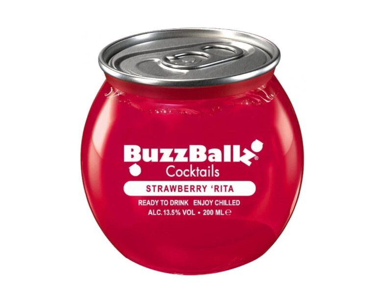 BuzzBall Cocktails Strawberry 'Rita, 200 ml can.