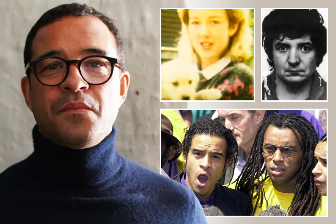 Collage of a man, a young girl, a mugshot, and two other men.