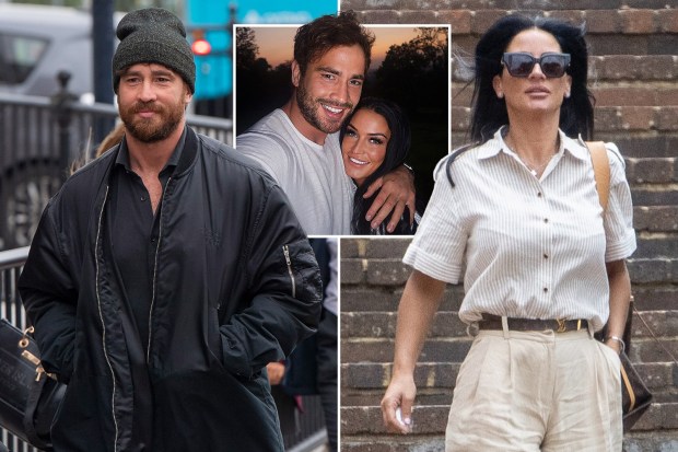 Collage of three people; a man in a black jacket, a couple, and a woman in a beige shirt and pants.