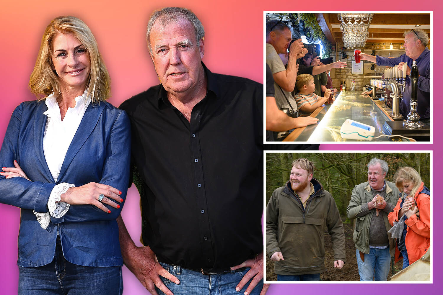 Collage of Jeremy Clarkson and Kaleb Cooper from Clarkson's Farm.