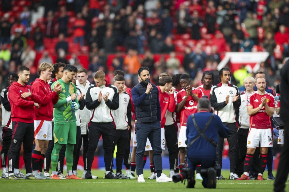Editorial use only. All images are copyright Every Second Media Limited. No images may be reproduced without prior permission. All rights reserved. Premier League and Football League images are subject to licensing agreements with Football DataCo Limited. see http://www.football-dataco.com Mandatory Credit: Photo by Phil Duncan/Every Second Media/Shutterstock (15318948dw) Manchester United Manager Head Coach Ruben Amorim end of season speech to the fans during the Manchester United FC v Aston Villa FC English Premier League match at Old Trafford, Manchester, England, United Kingdom on 25 May 2025 Credit: Phil Duncan/Every Second Media Manchester United FC v Aston Villa FC, Old Trafford, United Kingdom - 25 May 2025