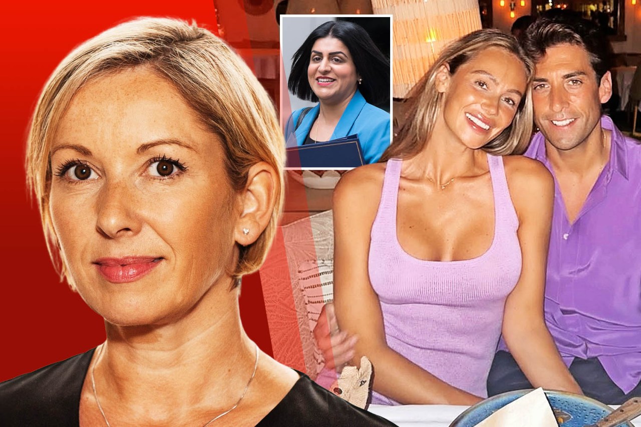 Collage of a woman, a politician, and a couple at a restaurant.