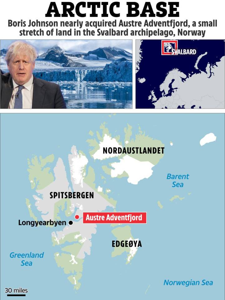 Map showing Austre Adventfjord in the Svalbard archipelago, Norway.