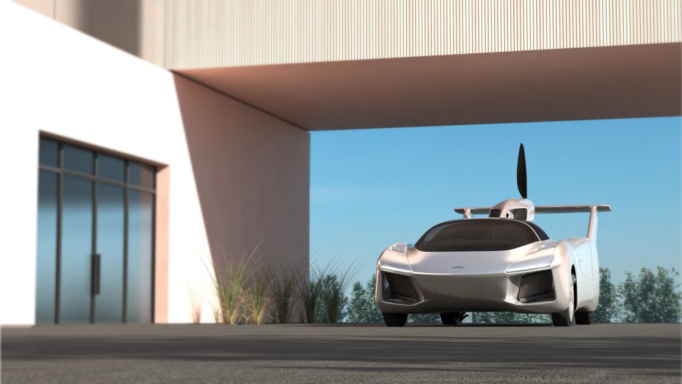 Artist impression of the AirCar, a flying car prototype.