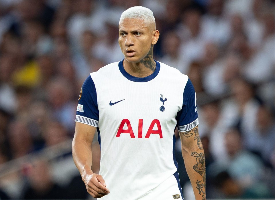 Richarlison of Tottenham Hotspur in his team uniform.