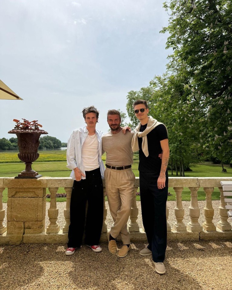 David Beckham with two of his sons.