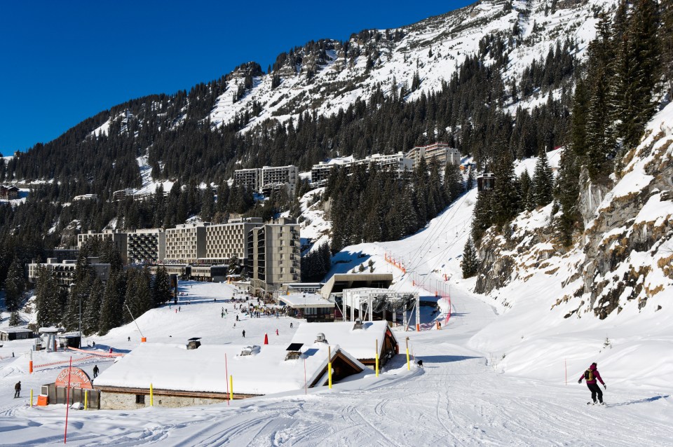 View of the Flaine ski resort in the French Alps.