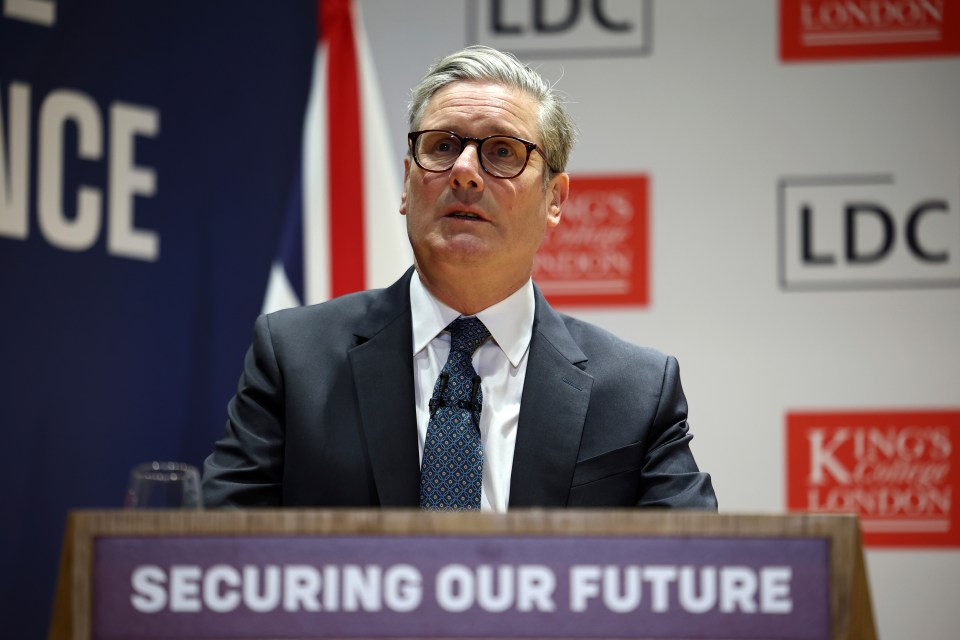 Keir Starmer speaking at the London Defence Conference.