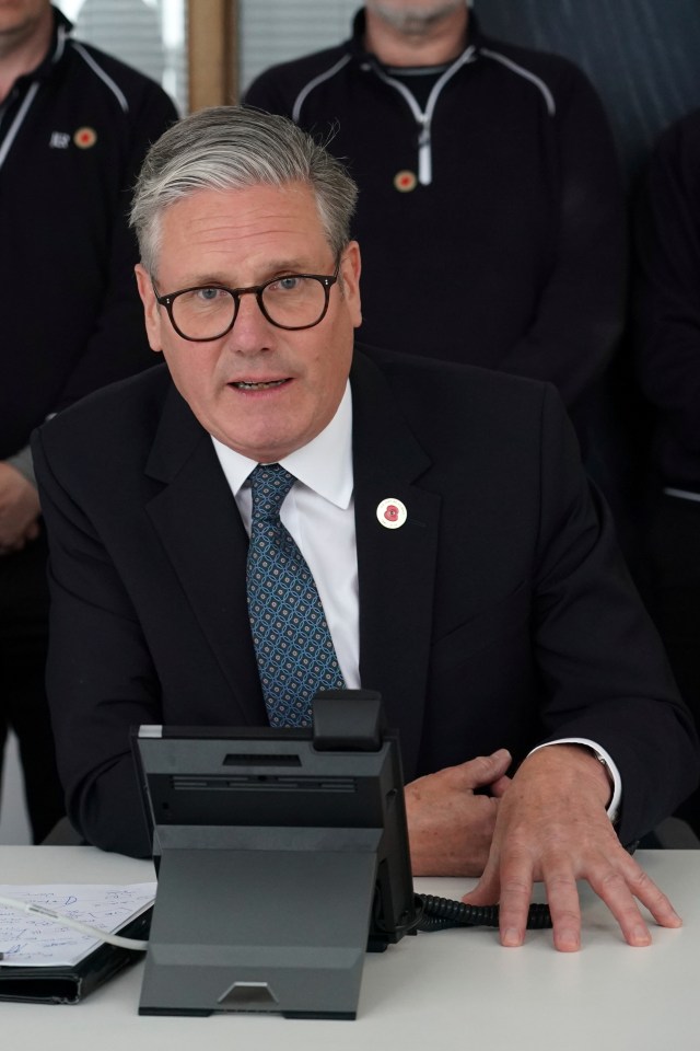 Keir Starmer on a phone call.