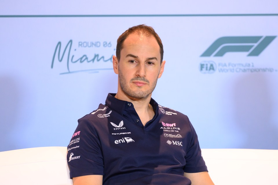 Oliver Oakes, BWT Alpine team principal, at a press conference.