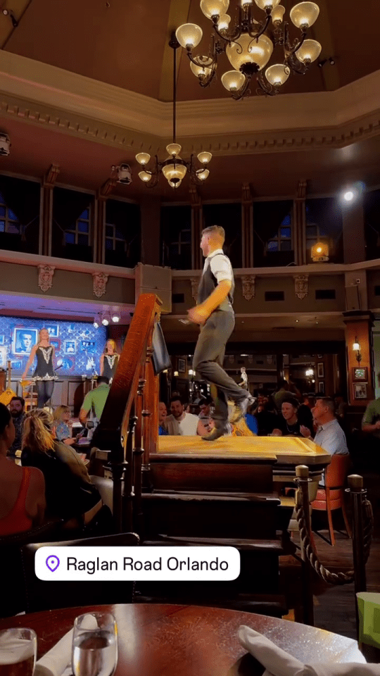 Irish step dancer performing at Raglan Road Orlando.