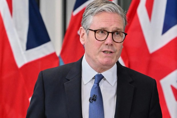 UK Prime Minister Keir Starmer at a press conference.