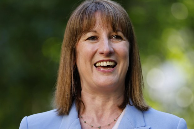 Rachel Reeves speaking at a reception in the Downing Street Rose Garden.