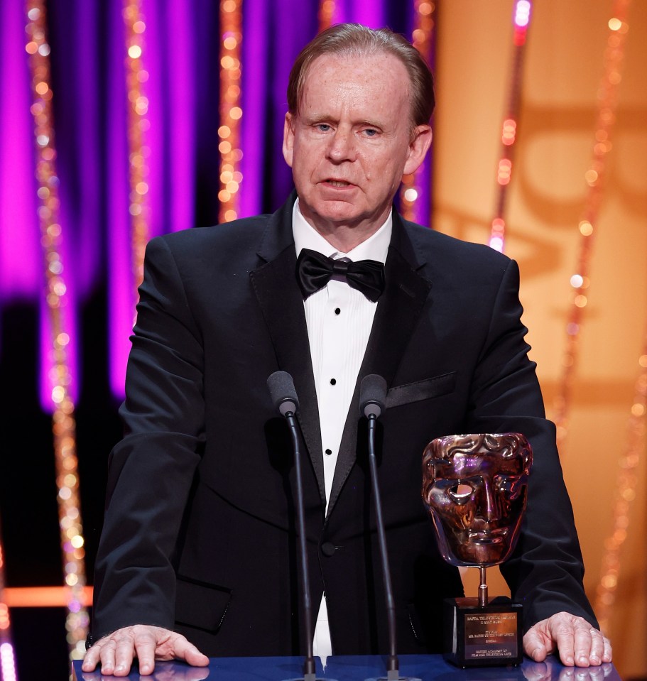 Kevin Lygo accepting a BAFTA Television Award.