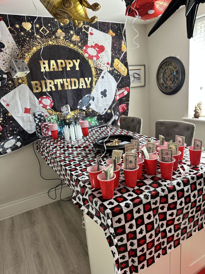 Teenage boy's casino-themed birthday party.
