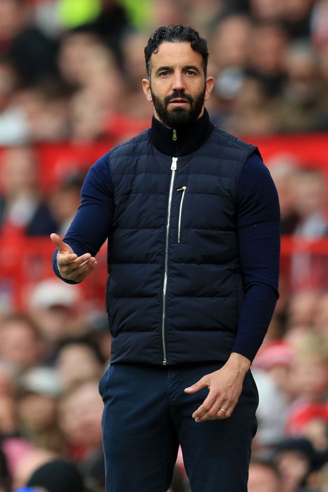 Ruben Amorim, Manchester United manager, on the sidelines.