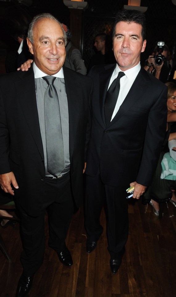 Sir Philip Green and Simon Cowell at a private dinner.