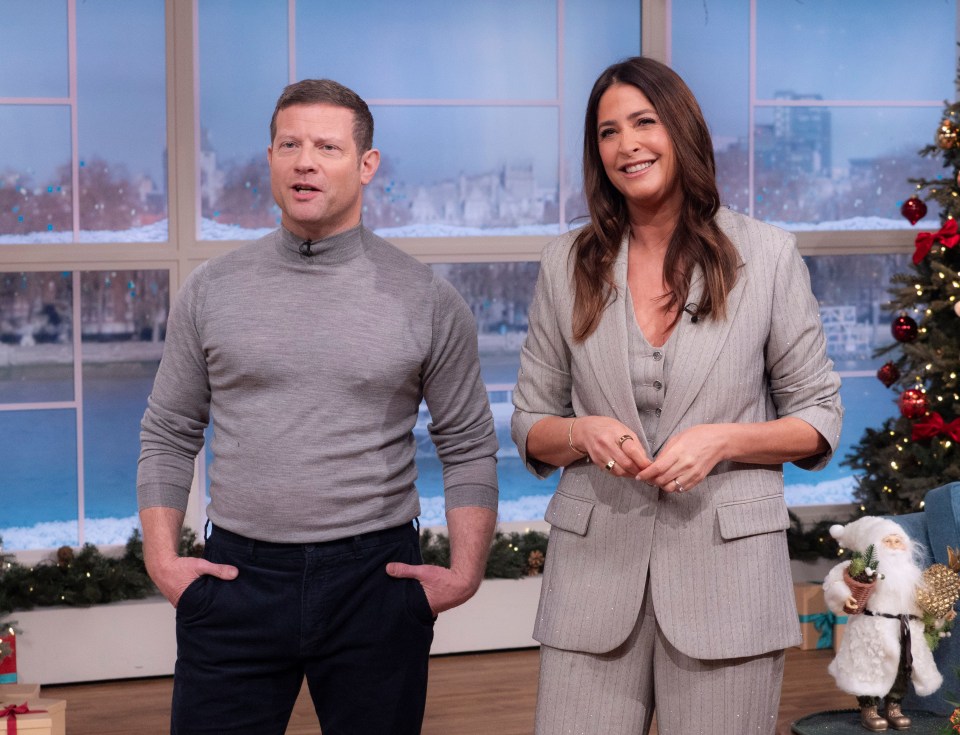 Dermot O'Leary and Lisa Snowdon on the This Morning TV show.