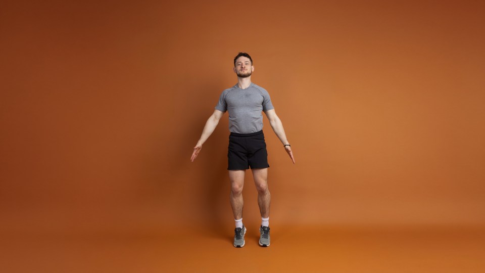 Man performing a fitness exercise.