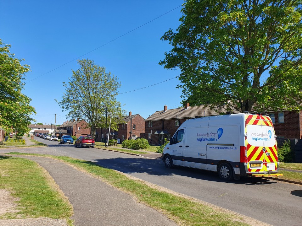 Anglian Water van parked on Elm Road, Marham.