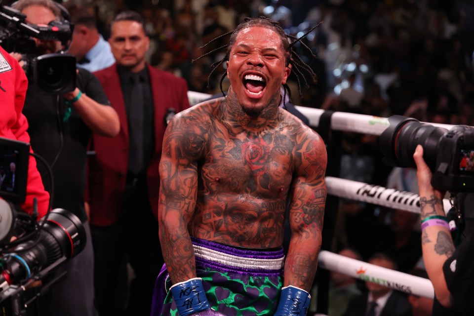 Gervonta Davis celebrating a boxing victory.