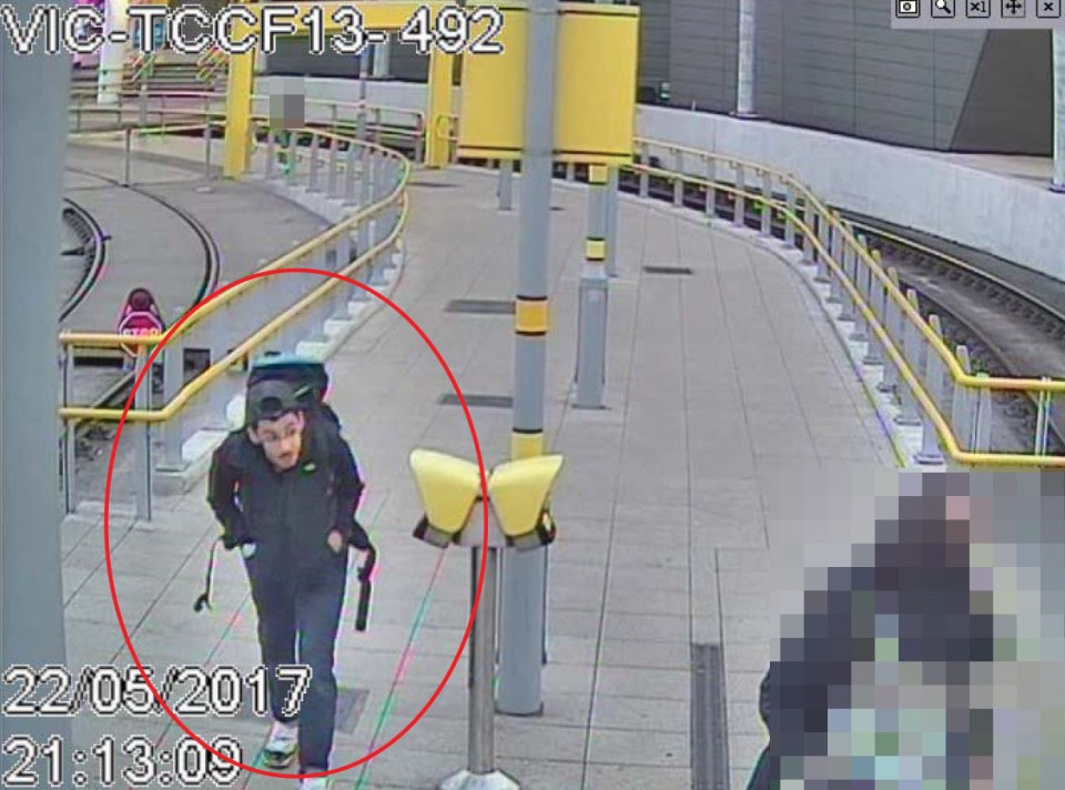 CCTV image of Salman Abedi at Victoria Station before the Manchester Arena bombing.