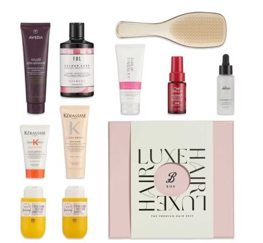 Hair care box contents.
