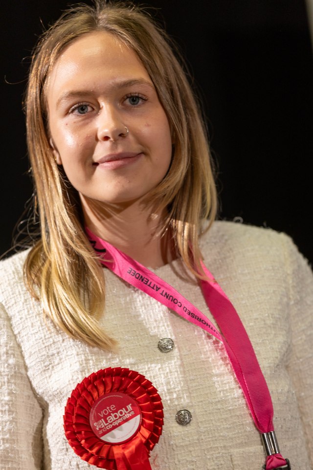Portrait of Daisy Creedon-Blakemore, the youngest Labour councillor in the UK.