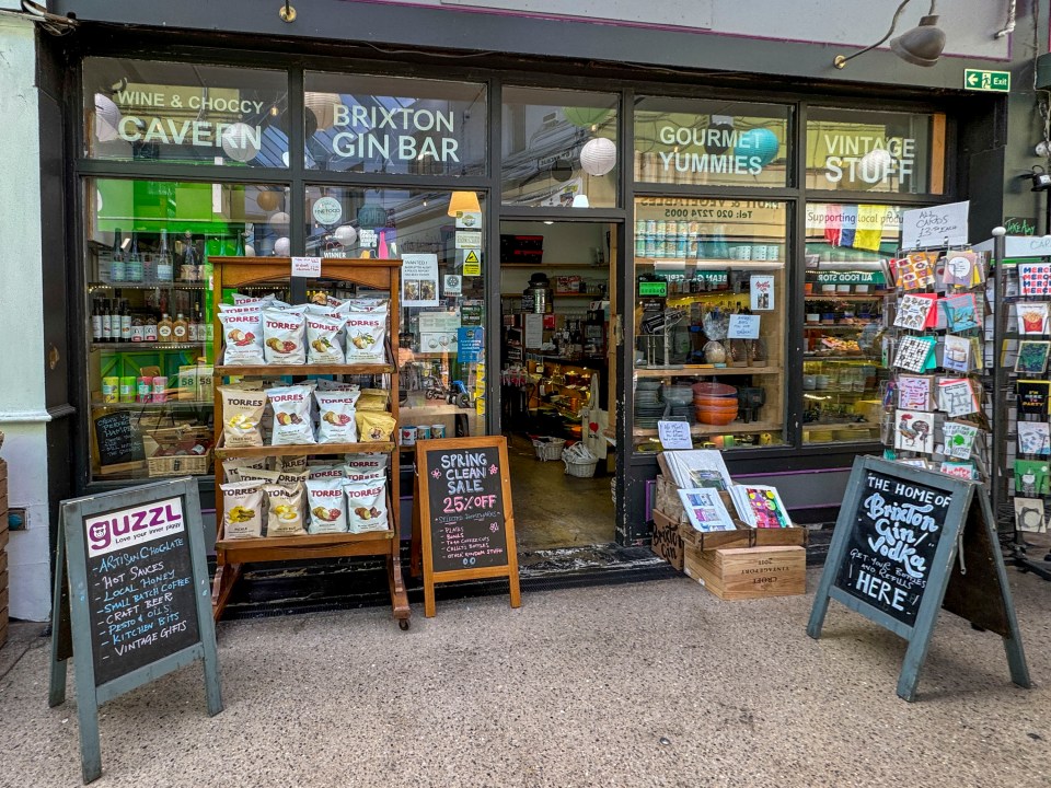 Shop exterior in Brixton Village market.