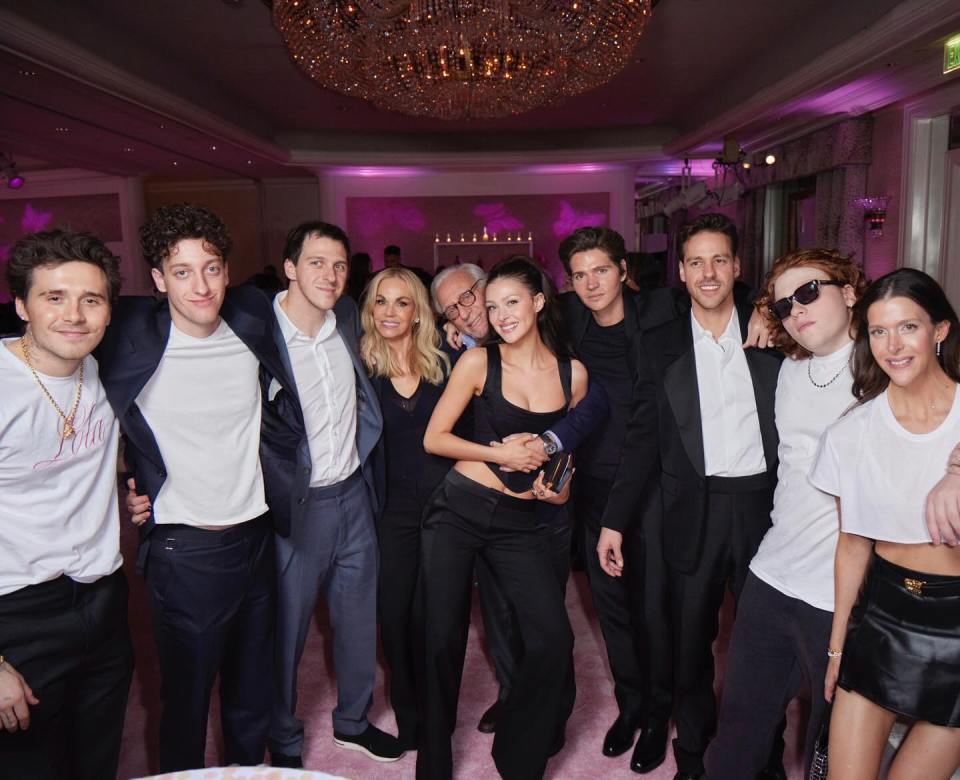 Nicola Peltz with her family and Brooklyn Beckham.